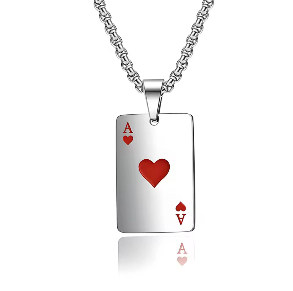 Poker Card Ace of Spades Necklace