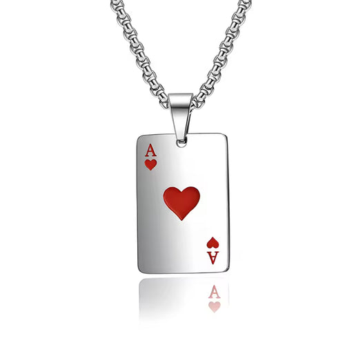 Poker Card Ace of Spades Necklace