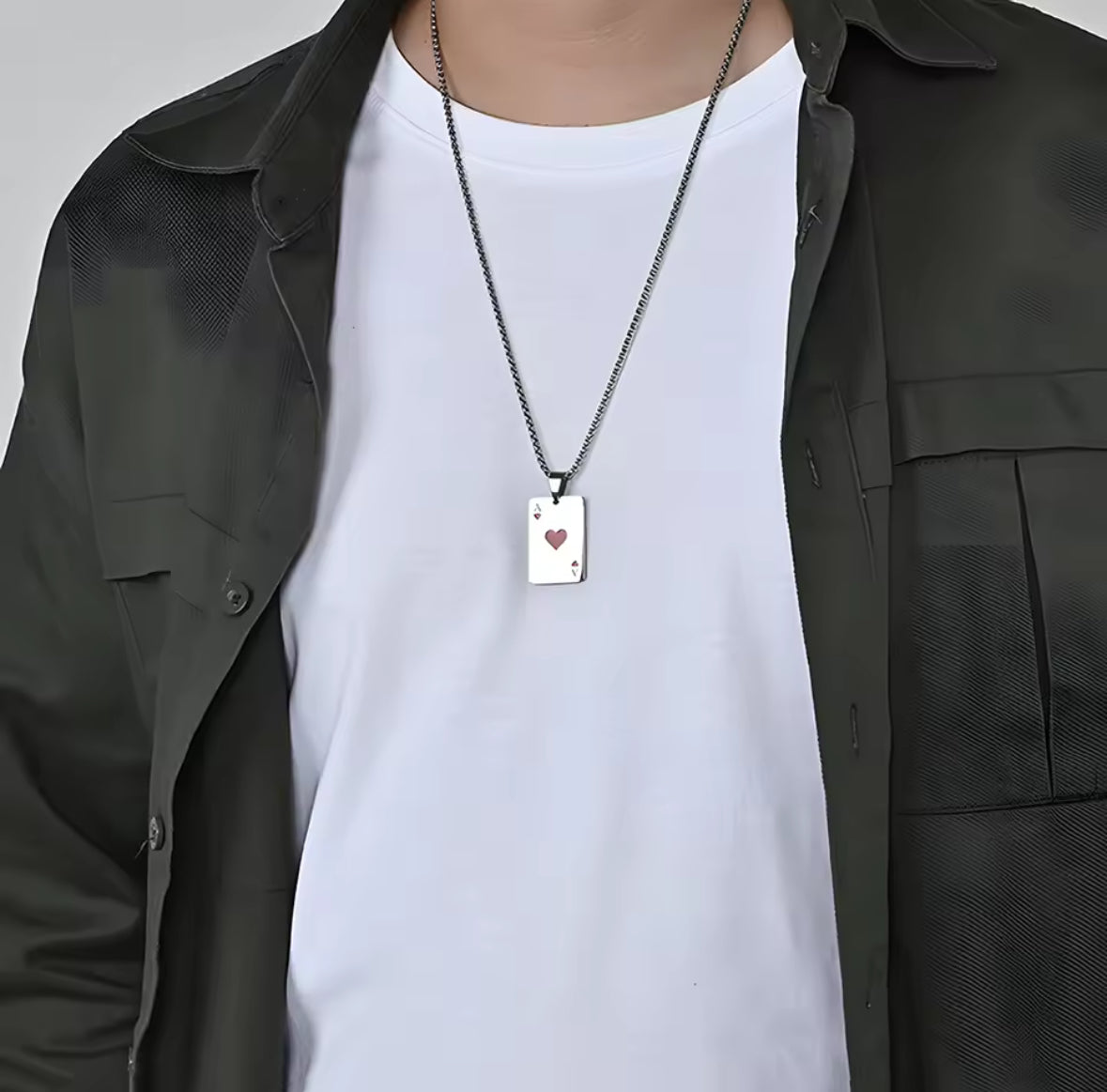 Poker Card Ace of Spades Necklace