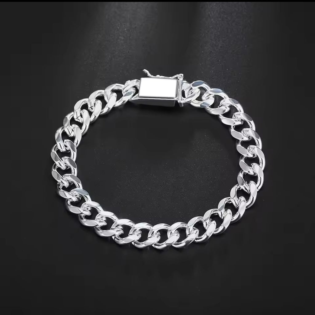10mm Sterling Silver Cuban Bracelet