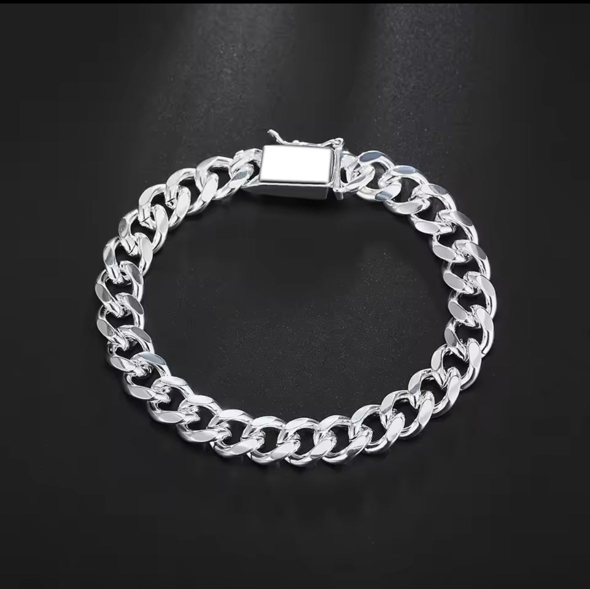 10mm Sterling Silver Cuban Bracelet