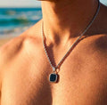Black Onyx Pendant Rope chain