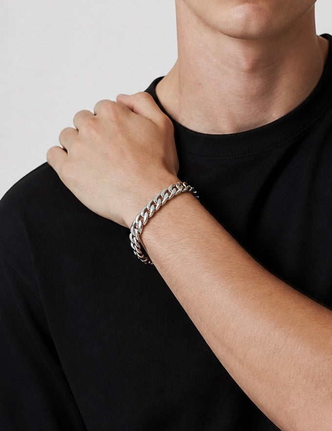 10mm Sterling Silver Cuban Bracelet