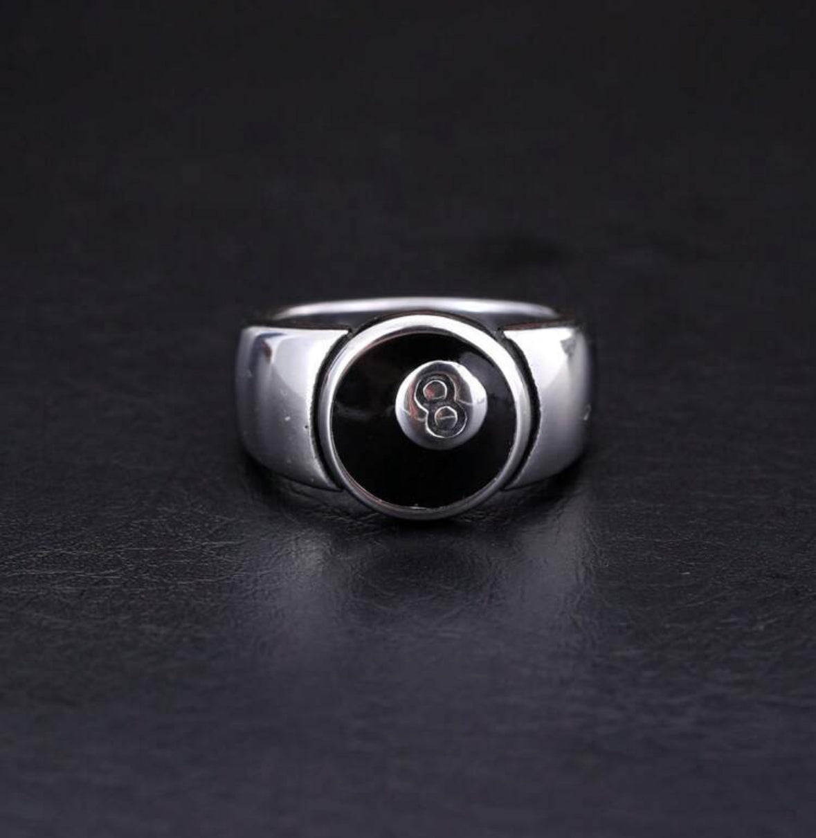 8 Ball Ring In Stainless Steel